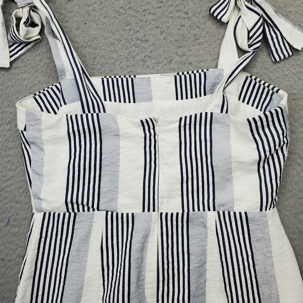 SAGE The Label‎ Mini Dress Women's S Navy White Striped Lined Tie Strap Back Zip - Picture 7 of 10